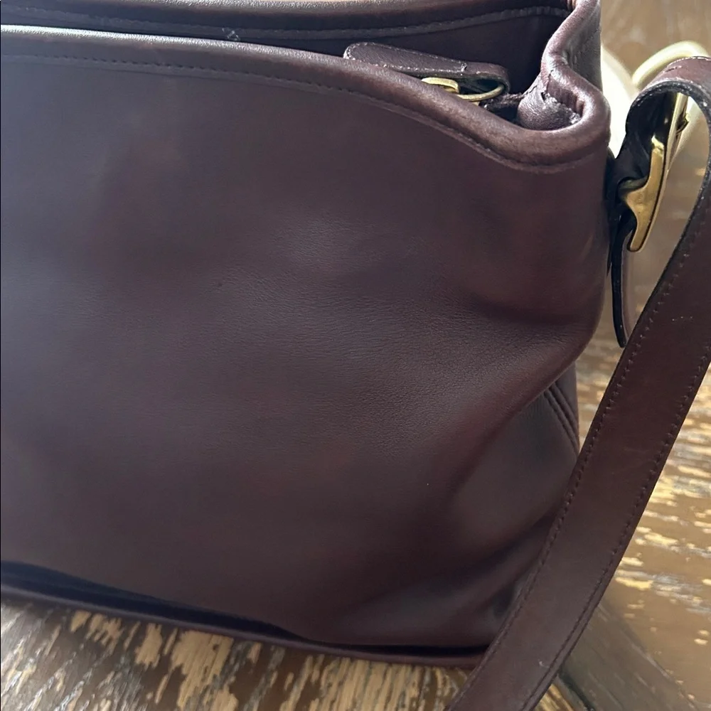 Rare🌹COACH Smooth Brown  Leather  Shoulder Bag! Bucket bag 6010 VTG Y2K